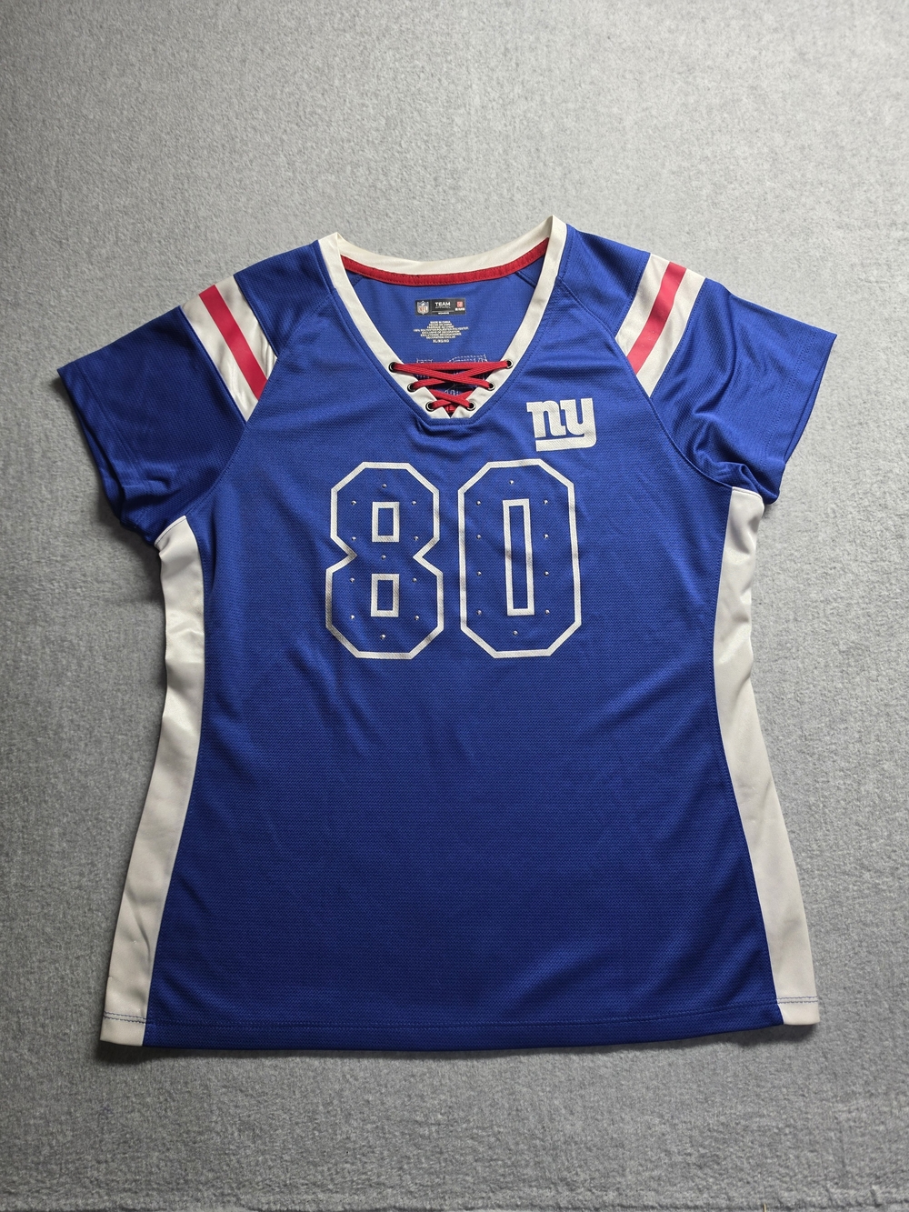 NFL Team Apparel New York Giants Victor Cruz 80 Jersey Women's Sz XL Blue Sequin
